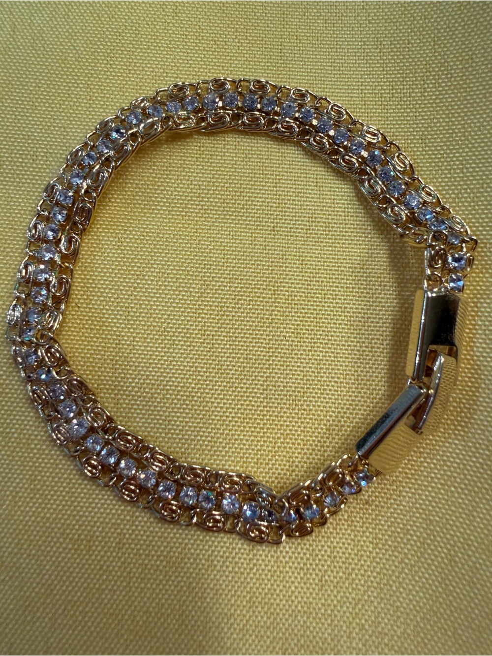 Park Lane Gold Crystal Scroll Tennis Bracelet New